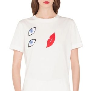 Akris Short-Sleeve Portrait Applique Tee